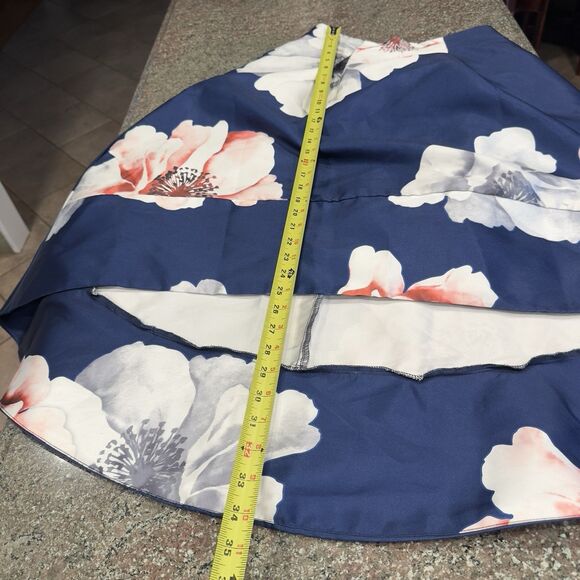 L'Atiste Womens Maxi Low And hight  Floral Skirt Blue Floral  Size M - Picture 8 of 9